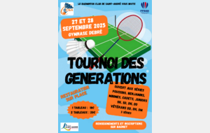 Tournoi des générations... inscriptions bientôt closes !