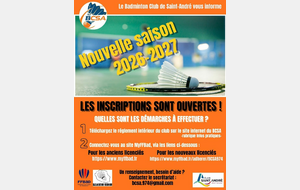 ‼ Les inscriptions pour la saison 2026-2027 sont lancées ‼