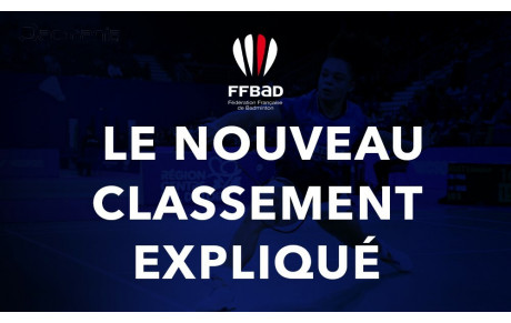 INFOS nouveau classement pour la nouvelle saison